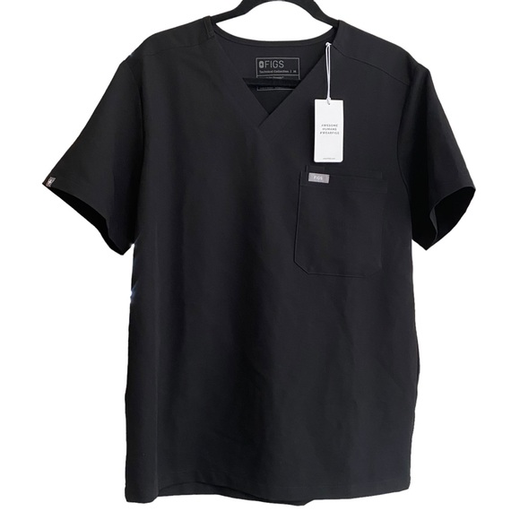FIGS  SCRUBS TOP MENS BLACK NWT MEDIUM - Picture 6 of 7